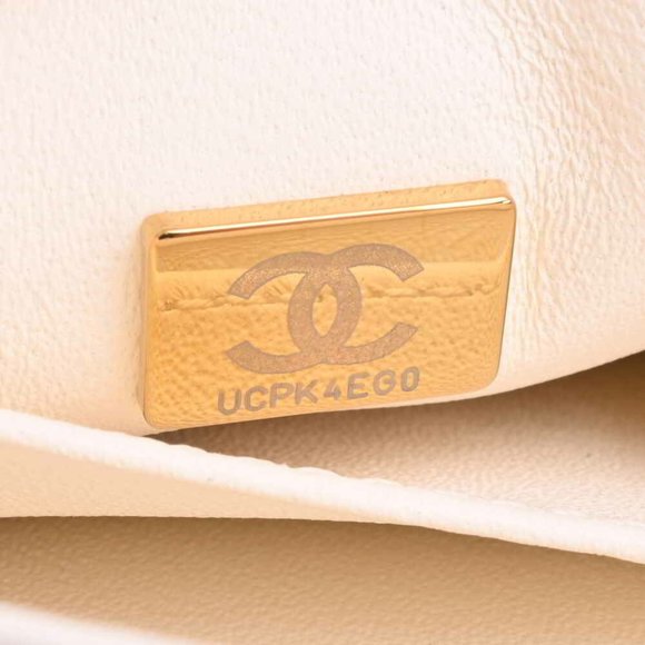 CHANEL Chanel lambskin matelasse here mark trendy CC chain handbag white ladies - Picture 8 of 10